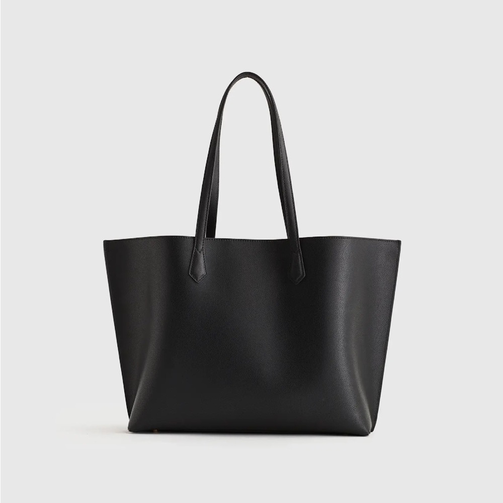 Quince Italian Leather Triple Compartment Shopper Tote